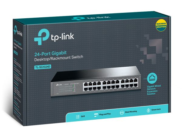 TP-Link TL-SG1024D Switch 24 Ports Gigabit (Bureau/Rackable, Boîtier Métal)