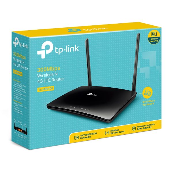 TP-Link TL-MR6400 Routeur 4G LTE 150Mbps WiFi N 300Mbps, 4 ports